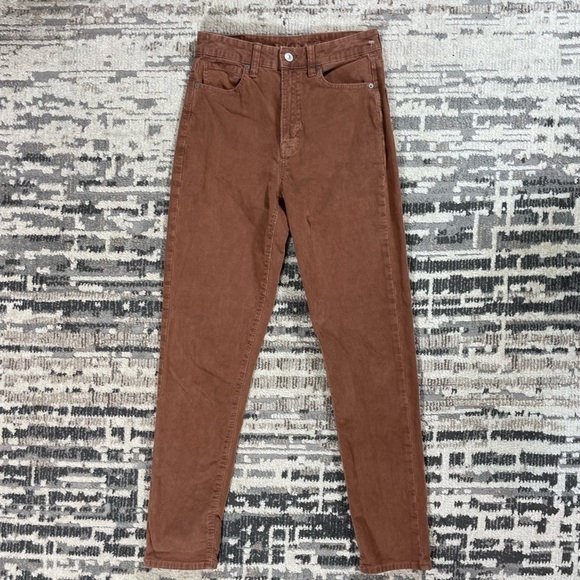 American Eagle Brown Corduroy Highrise Skinny Pants Size 2 Long - Picture 2 of 12